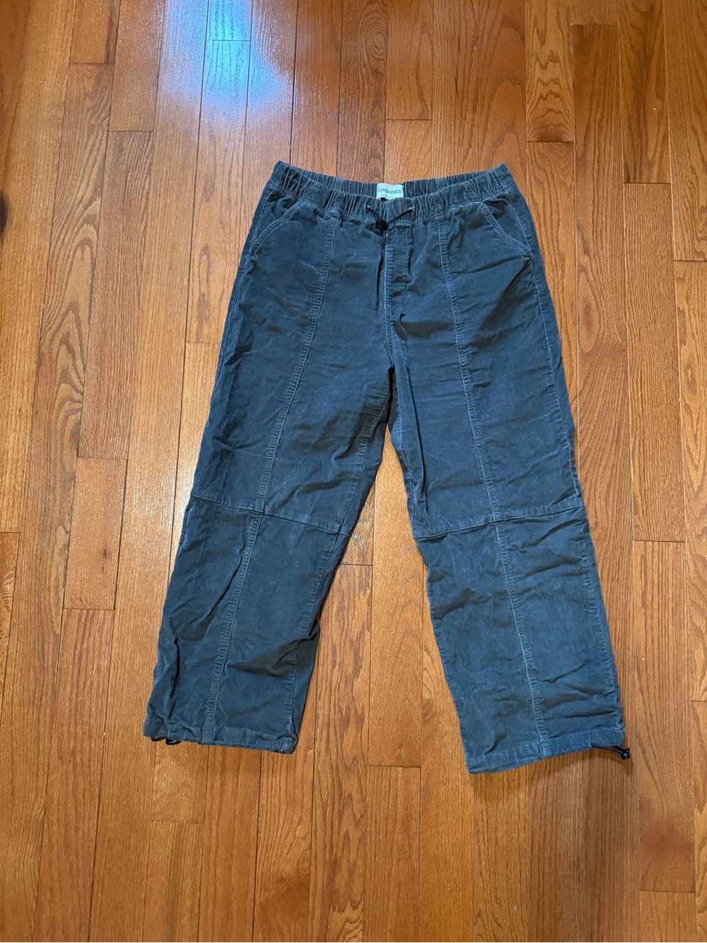 No Boundaries Women's Dark Charcoal Corduroy Drawstring Pants